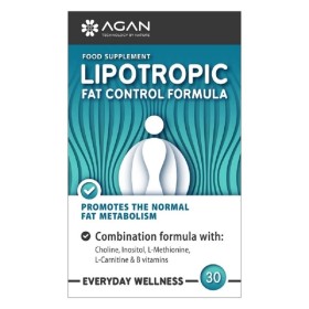 Agan Lipotropic Fat Control Formula για τον Έλεγχο του Σωματικού Βάρους Λιποτροπική Φόρμουλα 30 Κάψουλες