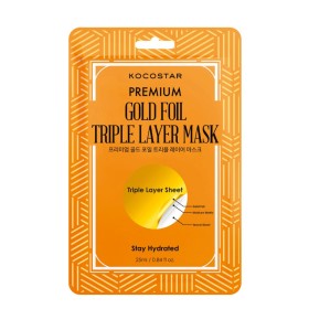 KOCOSTAR Premium Gold Foil Triple Layer Mask Μάσκα Προσώπου για Ενυδάτωση 1 Τεμάχιο