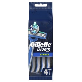 GILLETTE BLUE SIMPLE3 Disposable Razors 4 Pieces
