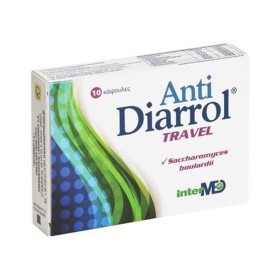 Intermed Anti Diarrol Travel για την Αντιμετώπιση της Ταξιδιωτικής Διάρροιας 10 Κάψουλες