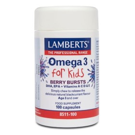 LAMBERTS Omega 3 For Kids Ιχθυέλαιο για Παιδιά με Γεύση Φραγκοσταφυλο 100 Κάψουλες
