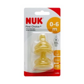 NUK First Choice+ Rubber Nipple (0-6 Months) Medium Feeding Hole M 2 Pieces