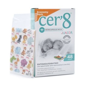 Cer8 Junior Παιδικά Εντομοαπωθητικά Αυτοκόλλητα Τσιρότα 48 Τεμάχια & Δώρο 12 Τεμάχια