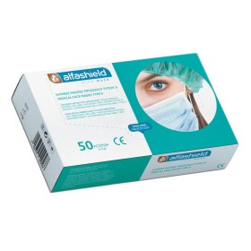 Alfashield Alfa Mask Ιατρικές Μάσκες Προσώπου Τύπου ΙΙ μιας Χρήσεως 50 Τεμάχια