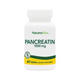 NATURES PLUS Pancreatin 1000mg Φόρμουλα Ενζύμων για Υποβοήθηση της Πέψης 60 Ταμπλέτες