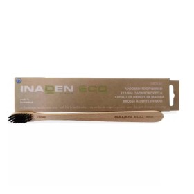 Inaden Inaden Eco Wooden Toothbrush Medium Ξύλινη Οδοντόβουρτσα Μέτρια με Ίνες Βιολογικής Προέλευσης 1 Τεμάχιο