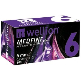 WELLION Medfine Plus Insulin Needles 6mm 100 Pieces