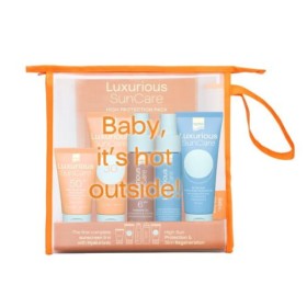 Intermed Promo Luxurious Suncare Travel Kit Sunscreen Aντηλιακή Κρέμα Σώματος Spf30 75ml & Aftersun Cooling Gel 75ml & Hydrating Antioxidant Mist 50ml & Tanning Oil Spf6 50ml & Face Cream Spf50 30ml