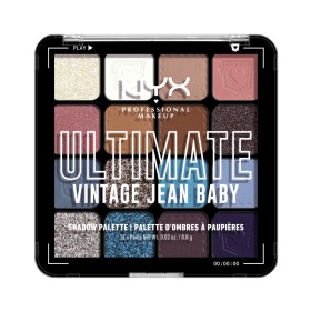 NYX PROFESSIONAL MAKE UP Ultimate Shadow Palette Vintage Jean Baby Eye Palette 16 Shades 1 Piece