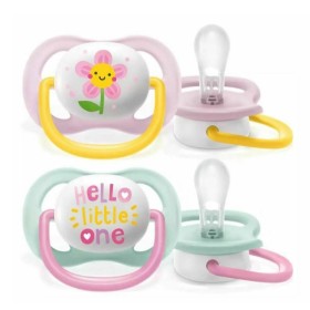 Philips Avent Ultra Air Happy Πιπίλα 0-6m Μέντα-Ανοιχτό Ροζ 2 Τεμάχια [Scf080/09]
