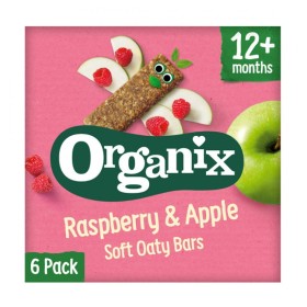 Organix Bio Μπάρες Βρώμης Σμέουρο & Μήλο 12m+ 6x23g
