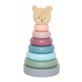 Jabadabado Stacking Toy Teddy Ξύλινη Πυραμίδα με Χρωματιστούς Κρίκους Teddy 12m+