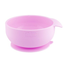 Chicco Παιδικό Μπωλ Σιλικόνης με Βεντούζα Ροζ 6m+ 1 Τεμάχιο