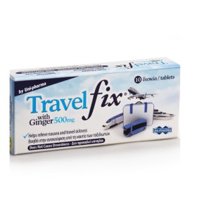 Uni-Pharma Travel Fix 500mg Aνακούφιση Aπό Nαυτία 10 Ταμπλέτες