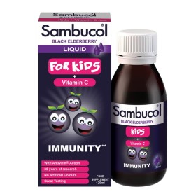 Sambucol Black Elderberry for Kids & Vitamin C Παιδικό Σιρόπι για την Ενίσχυση του Ανοσοποιητικού 120ml