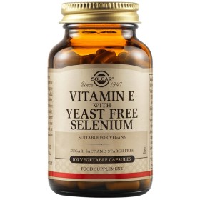 SOLGAR Vitamin E with Yeast Free Selenium 100 Vegetable Capsules