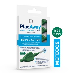 Plac Away Μεσοδόντια Βουρτσάκια 0.8mm Πράσινο 6 Τεμάχια Plac Away Μεσοδόντια Βουρτσάκια 0.8mm Πράσινο 6 Τεμάχια