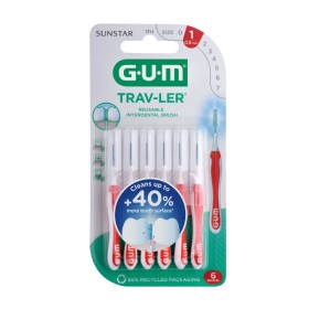 Gum Trav-Ler 1314 0,8mm Μεσοδόντια Βουρτσάκια Χρώμα Κόκκινο 6 Τεμάχια