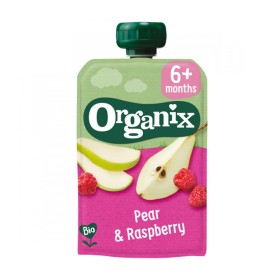 Organix Bio Φρουτοπολτός Αχλάδι & Σμέουρο 6m+ 100g
