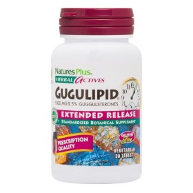 NATURES PLUS Herbal Actives Gugulipid 1000mg Φόρμουλα κατά της Χοληστερίνης & των Τριγλυκεριδίων 30 Φυτικές Ταμπλέτες