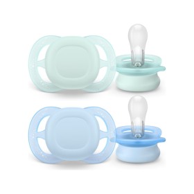 Philips Avent Ultra Start Silicone Orthodontic Soother Πιπίλα Σιλικόνης 0-2m Πράσινο/Μπλε 2 Τεμάχια