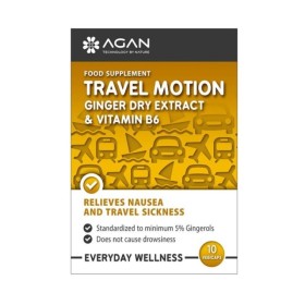 AGAN Travel Motion για την Αντιμετώπιση των Συμπτωμάτων της Ταξιδιωτικής Ναυτίας 10 Κάψουλες