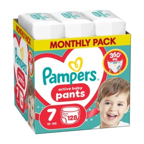 Pampers Active Baby Pants Μέγεθος 7 (15kg+) Πάνες Βρακάκι 128 Τεμάχια [ Monthly Pack ]