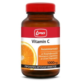 LANES Vitamin C με Βιοφλαβονοειδή Γεύση Πορτοκάλι 1000mg 60 Μασώμενες Ταμπλέτες