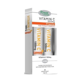 POWER OF NATURE Promo Vitamin C 1000mg Propolis & Vitamin C 500mg 2x20 Αναβράζοντα Δισκία