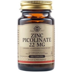 SOLGAR Zinc Picolinate 22mg 100 Tablets