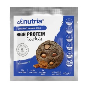 Alnutria High Protein Double Chocolate Chip Μπισκότα Πρωτεΐνης με Κομματάκια Σοκολάτας 45g