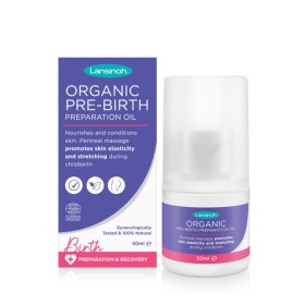LANSINOH Organic Pre Birth Preparation Oil Λάδι για την Ενίσχυση της Ελαστικότητας του Περινέου Πριν τον Τοκετό 50ml