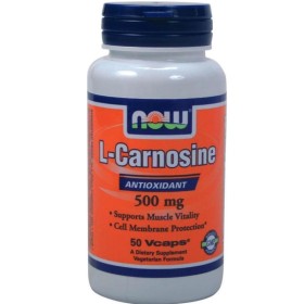 NOW L-Carnosine 500mg Συμπλήρωμα με Αντιοξειδωτικούς & Αντιγηραντικούς Παράγοντες 50 Φυτικές Κάψουλες
