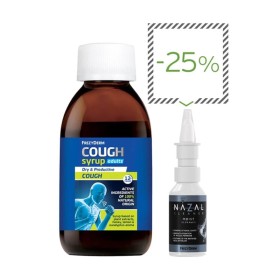FREZYDERM Promo Cough Syrup Adults Dry & Productive Cough Relief Syrup 182g & Nasal Cleaner Moist Spray 30ml