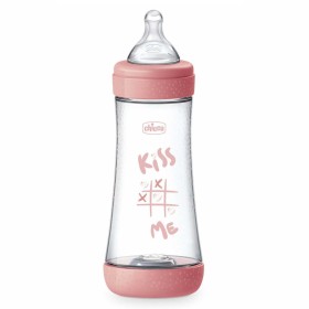 Chicco Perfect 5 Πλαστικό Μπιμπερό με Θηλή Σιλικόνης Ροζ για 4m+ 300ml