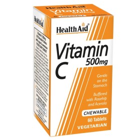HEALTH AID Vitamin C 500mg Chewable με Βιταμίνη C Γεύση Πορτοκάλι 60 Tαμπλέτες