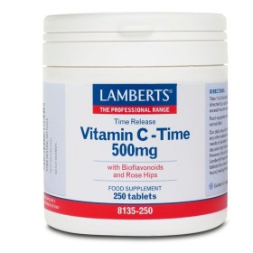 LAMBERTS Vitamin C-Time 500g Συμπλήρωμα με Βιταμίνη C Βραδείας Αποδέσμευσης 250 Ταμπλέτες