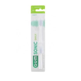 GUM Sonic Daily Toothbrush Replacement Soft White 2 Pieces