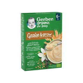 GERBER ORGANIC FOR BABY Grain & Grow Βρεφικά Δημητριακά με Σιτάρι & Βρώμη & Γεύση Βανίλιας 6m+ 200gr