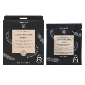 APIVITA Express Beauty Tissue Μάσκα Προσώπου για Αποτοξίνωση & Καθαρισμό με Χαρούπι 20ml