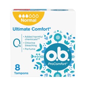 O.B.procomfort Normal Ταμπόν με Μοναδικό Κάλυμμα Μεταξένιας Απαλότητας Silktouch™ & Τεχνολογία Dynamicfit™ με Τρισδιάστατη Δομή 8 Τεμάχια