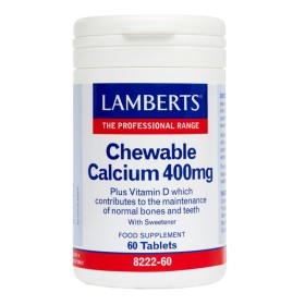 LAMBERTS Chewable Calcium 400mg Ασβέστιο σε Μασώμενα Δισκία 60 Δισκία