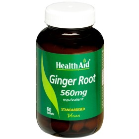 HEALTH AID Ginger Root 560mg Ginger Root Supplement for the Gastrointestinal 60 Tablets