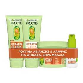 Garnier Promo Fructis Keratin Sleek για Ατίθασα & Ξηρά Μαλλιά με Shampoo 200ml & Conditioner 200ml & Mask 370ml & Serum 50ml Garnier Promo Fructis Keratin Sleek για Ατίθασα & Ξηρά Μαλλιά με Shampoo 200ml & Conditioner 200ml & Mask 370ml & Serum 50ml
