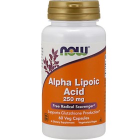 NOW Alpha Lipoic Acid 250mg Αντιοξειδωτικό Συμπλήρωμα κατά των Βαρέων Μετάλλων & του Ήπατος 60 Μαλακές Κάψουλες