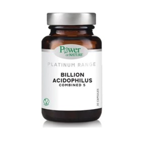 POWER OF NATURE Platinum Range Billion Acidophilus Combined 5 Προβιοτικά 30 Φυτικές Καψούλες