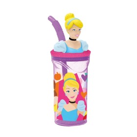 GIM 3D Disney Princess Bright & Bold Ποτήρι Πλαστικό με Καλαμάκι 360ml 1 Τεμάχιο