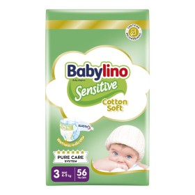 BABYLINO Value Pack Midi Nο.3 (4-9 kg) Απορροφητικές & Πιστοποιημένα Φιλικές Βρεφικές Πάνες 56 Τεμάχια