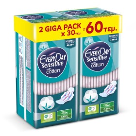 EVERYDAY Promo Σερβιέτες Sensitive with Cotton Normal Ultra Plus Giga Pack 60 Τεμάχια (2Χ30)