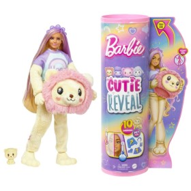 Mattel Barbie Cutie Reveal Κούκλα & Αξεσουάρ Cozy Cute Tees Λιονταράκι με Μπλουζάκι hope Ροζ Μαλλιά με Μοβ Ανταύγιες Καστανά Μάτια 1 Τεμάχιο